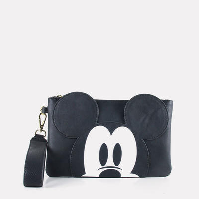 Disney Cartoon Mickey Mouse Print Leather Wallet Women Clutch Bags Cosmetic Storage Bag