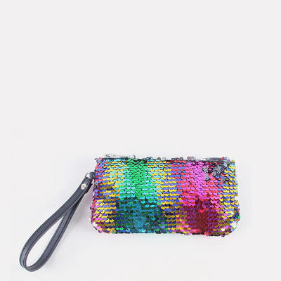 Colorful Sequins zipper wallet coin purse wrist bag